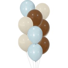 12 Inç Makaron Mavi- Deniz Kumu- Kahverengi 10 Adet Balon