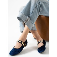 Murfy Kadife Aksesuar Detaylı Düz Taban Günlük Kadın Babet