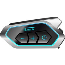 D60 5x Motosiklet Kask Kulaklığı Bluetooth Intercom 5 Intercom Bağlantılı