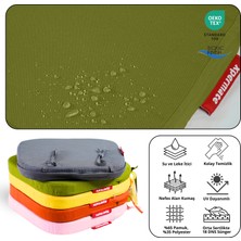 Xpermate 6'lı  Standartfit Oval Sandalye Minderi Fermuarlı Yıkanabilir Kılıf Bağcıklı Su ve Yağ Itici 42 x 42 x 5 Yeşil