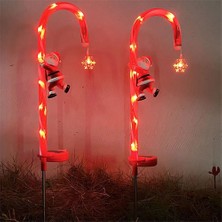 Solar Enerjili Candy Cane Noel Babalı Bahçe Balkon Teras Aydınlatma Solar Baston Işık