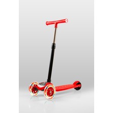 T212-K Çocuk Scooter 4 Kademeli (55-70CM) Ayarlanabilir Katlanabilir Direksiyon LED Işıklı 2 Tekerlek /