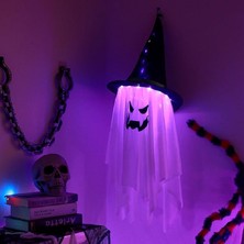 Asılı Cadı Şapkası Hallowen LED Aydınlatma Cadılar Bayramı Dekoru