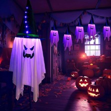 Asılı Cadı Şapkası Hallowen LED Aydınlatma Cadılar Bayramı Dekoru