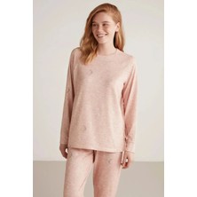 Dream Fashion Comfort Mood Uzun Kollu Pembe Pijama Takımı