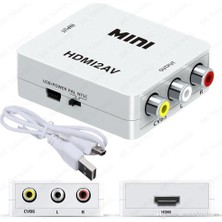 Derwell HDMI to RCA TOS AV Çevirici Dönüştürücü Tüplü TV AV Video Adaptör Full hd 1080 Çevirici Converter