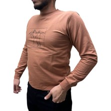 Blue Valley Baskı Desenli 2 Iplik Erkek Sweat - Kayak