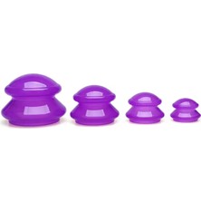 Naturachi Lüx Vakumlu Silikon Masaj Kupa 4'lü Set Mor