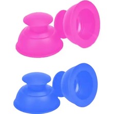 Vantuz Silikon Selülit & Masaj Kupası 4'lü Set Mavi-Pembe Renk