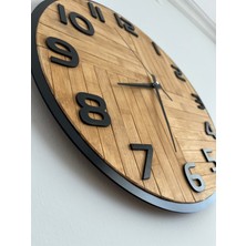 Cut Kraft 40  cm  El Yapımı Modern Minimal Stil Bambu Dekoratif Duvar Saati