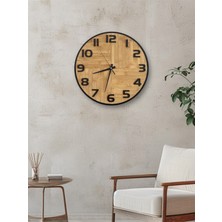 Cut Kraft 40  cm  El Yapımı Modern Minimal Stil Bambu Dekoratif Duvar Saati
