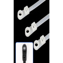 Ayt Powermaster PM-26331 Delikli Beyaz Kablo Bağı 3.6X200 mm 100 Lü Paket Kablo Klips Klemens Cırt