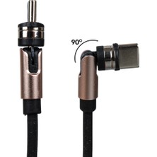 Ayt Powermaster PM-25904 Siyah 3 In 1 Type C- Lightning Micro USB Manyetik Uç Taşınabilir Şarj Data Kablosu