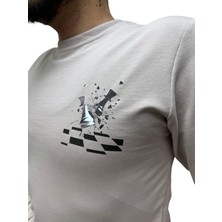 Blue Valley Baskı Desenli 2 Iplik Erkek Sweat - Santranç
