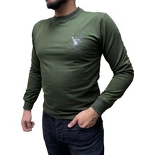 Blue Valley Baskı Desenli 2 Iplik Erkek Sweat - Santranç