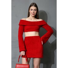 Yeni Yıla Özel Yumoş Peluş Crop Takım