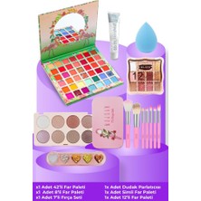 MUJGAN Flamingo Makyaj Seti Renkli 42'li Far Paleti ve 8'li Far Paleti ile Günlük ve Gece Kullanım için