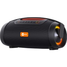 Lecoo DS151 80W Kablosuz Bluetooth 5.0 RGB Aydınlatmalı IPX5 Su Geçirmez TWS Boombox Stereo Taşınabilir Hoparlör Siyah