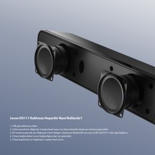 Lecoo DS111 Bluetooth + Kablolu 6W Masaüstü Taşınabilir Stereo Soundbar Hoparlör Siyah