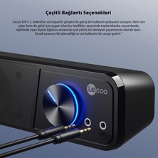 Lecoo DS111 Kablolu (USB + 3.5mm Jack Girişli) 6W Soundbar Taşınabilir Stereo Hoparlör Siyah