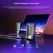 Lecoo DS104 Kablolu USB + 3.5mm Jack 6W RGB Aydınlatmalı Masaüstü Hoparlör Siyah