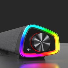 Lecoo DS101 Kablosuz Bluetooth AUX 6W RGB Aydınlatmalı Soundbar Hoparlör Siyah