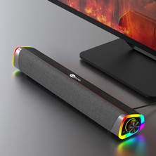 Lecoo DS101 Kablosuz Bluetooth AUX 6W RGB Aydınlatmalı Soundbar Hoparlör Siyah