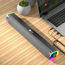 Lecoo DS101 Kablolu 6W RGB Aydınlatmalı TV Soundbar Hoparlör Siyah