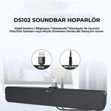 Lecoo DS102 Kablolu USB/AUX 6W Soundbar Taşınabilir Stereo Hoparlör Siyah