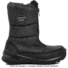 Scooter F7447-F Siyah Simli Içi Kürklü Su Geçirmez Çocuk Kar Botu