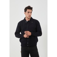 Erkek Yeni Sezon Büyük Beden Hakim Yaka Astarlı Çelik Örgü Triko Mont