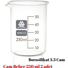 Mr. Crowley Cam Beher 250 ml 2 adet Kısa Form Isıya Dayanıklı