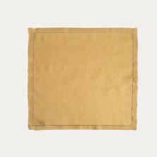 Nilüfer Zigzag Nakışlı Keten %100 Keten Peçete 45x45 Cm Sarı
