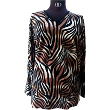 Leopar Desen Bluz Kışlık