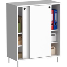 Dekorex DSD-106-BEYAZ Sürgü Kapaklı Dosya Dolabı