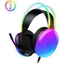 7.1  Rgb Profesyonel Gaming Mikrofonlu Gamer Oyuncu Kulaklığı USB Pc Ps Xbox Işıklı Rengarenk