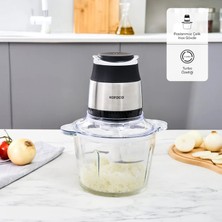 Karaca Doğrayıcı Rondo Pro 3 Litre Cam Hazneli  4 Bıçaklı Çelik Inox Gövde Ultra Geniş