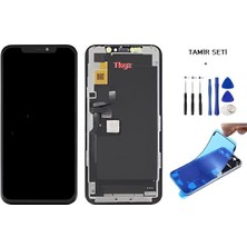 Tkgz Apple iPhone 11 Pro Max Uyumlu LCD Ekran Dokunmatik ( Gx Marka ) + Tamir Seti + Toz Bantı