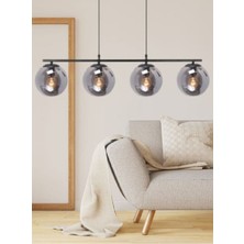 Hak Dekor Edel 4'lü Siyah Füme Avize