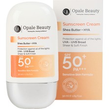Opale Beauty Sunscreen Cream 50ML Spf 50+ Pa++++  Uva ve Uvb Tam Koruma - Shea Butter+Hya