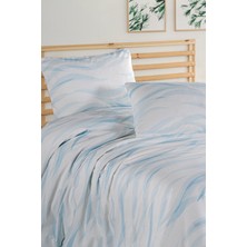 Wave Blu %100 Pamuk Çift Kişilik Nevresim Seti