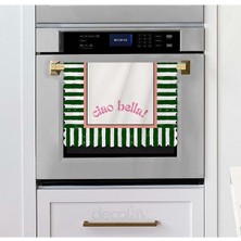 Dekoratif Kenar Ciao Bella Slogan Tasarım Lazer Kesim Fırın Örtüsü