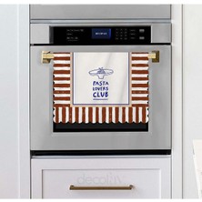 Dekoratif Kenar Pasta Lovers Club Slogan Tasarımlı Lazer Kesim Fırın Örtüsü