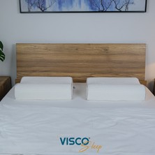 Visco Sleep Ortopedik Yastık Visco Yastık Atella Doğal Viskon Kılıflı Boyun Destekli Yastık 60 x 40 x 14-12  cm