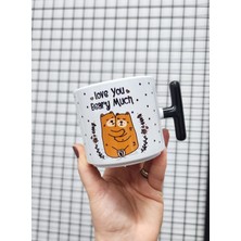 Happy Mountains Love You Beary Much Yazılı Ayı Tasarımlı Porselen T Kupa Bardak Latte Fincanı