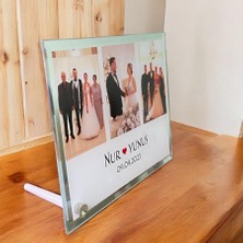 Düğün-Nişan 3 Fotoğraflı Ayna Kenarlı Cam Çerçeve