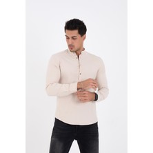 Jack Carısma Yarım Pat Hakim Yaka Pamuklu Likralı Gömlek