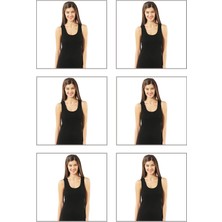 Özkan  6'lı Paket Kadın Pamuklu Likralı Süprem Esnek Rahat Kalın Askılı Atlet