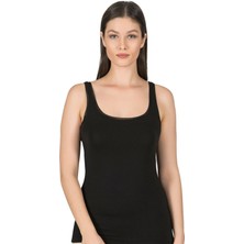 Kadın Pamuklu Modal Likralı Tül Biyeli Kalın Askılı Atlet