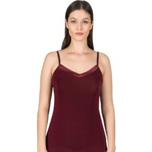 Kadın Ince Askılı Viskon Esnek Yumuşak Saten Yaka Atlet